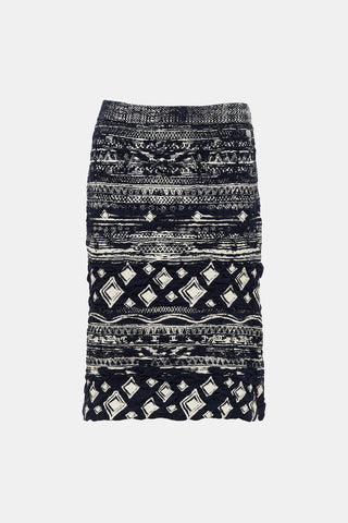 Chanel Cloqué Jacquard Knit Skirt