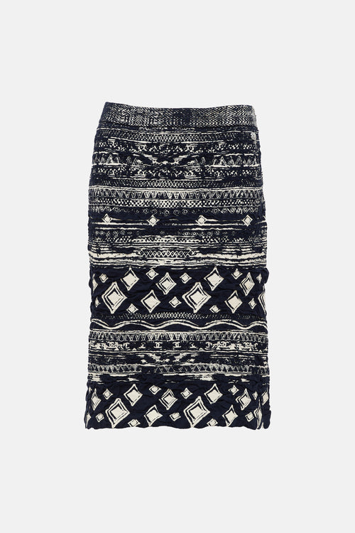 Chanel Cloqué Jacquard Knit Skirt