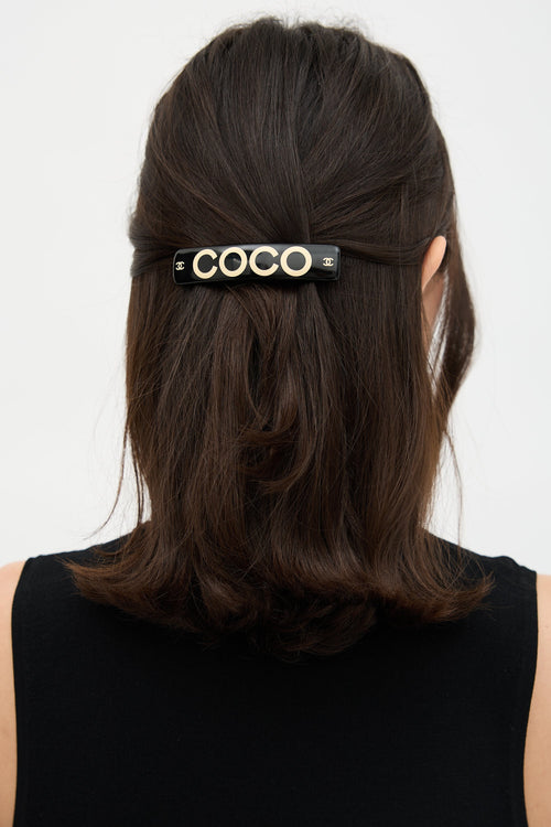 Chanel Coco CC Logo Hair Clip