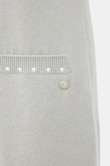 Chanel Grey Cotton & Cashmere Pearl Trimmed Dress