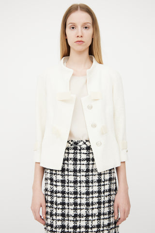 Chanel Spring 2017 Cream Tweed Blazer