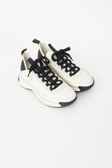 Chanel Cream & Black Logo Sneaker