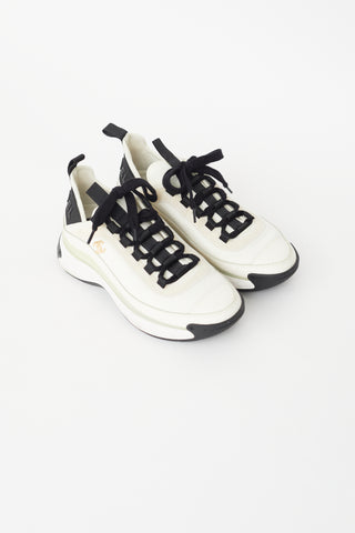 Chanel Cream & Black Logo Sneaker