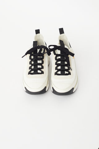 Cream & Black Logo Sneaker