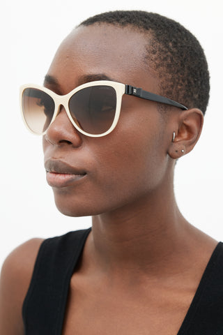 Chanel Cream & Black 5281-Q Tapered Sunglasses