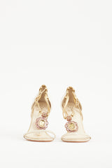 Chanel Cream & Multicolour Jeweled Pearl Pendant Heel