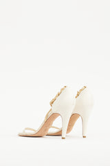 Chanel Cream & Multicolour Jeweled Pearl Pendant Heel