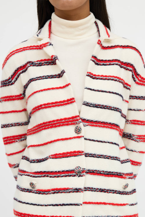 Chanel Spring 2020 Cashmere Striped Knit Jacket