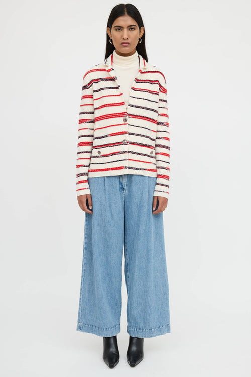 Chanel Spring 2020 Cashmere Striped Knit Jacket