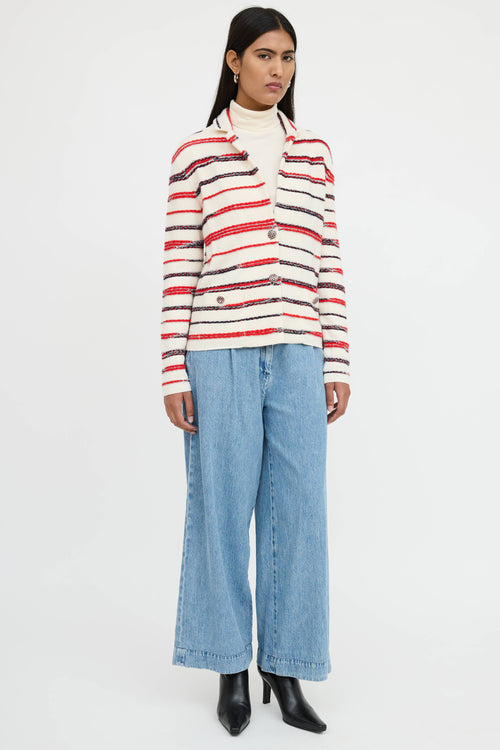 Chanel Spring 2020 Cashmere Striped Knit Jacket