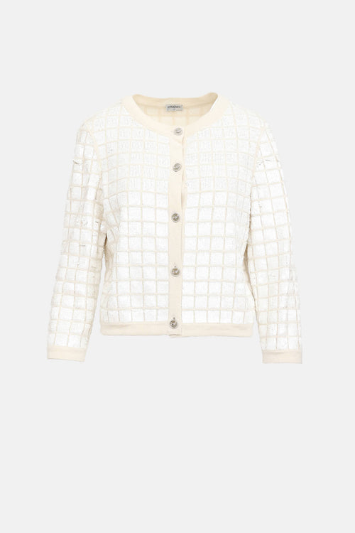 Chanel 2008 Sequin Cashmere Cardigan