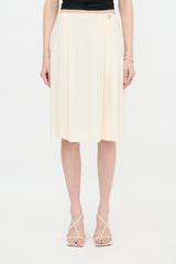 Chanel Vintage Silk Pleated Midi Skirt