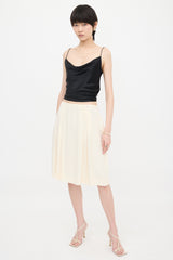 Chanel Vintage Silk Pleated Midi Skirt