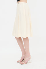 Chanel Vintage Silk Pleated Midi Skirt