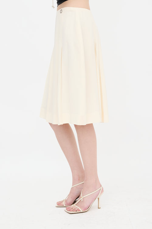Chanel Vintage Silk Pleated Midi Skirt