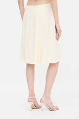 Chanel Vintage Silk Pleated Midi Skirt