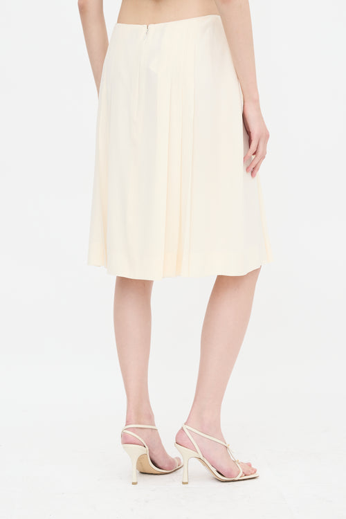 Chanel Vintage Silk Pleated Midi Skirt