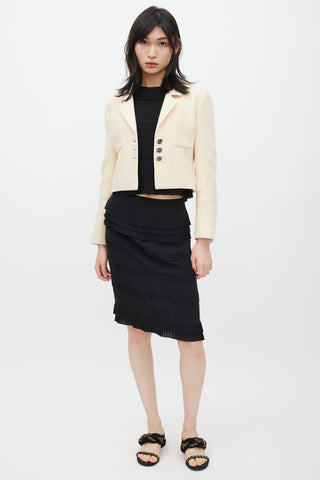 Chanel Cream Wool & Silk Tweed Blazer
