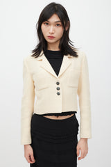 Chanel Cream Wool & Silk Tweed Blazer