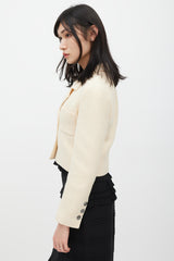 Chanel Cream Wool & Silk Tweed Blazer