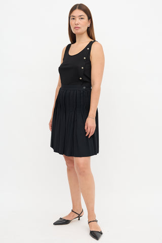 Chanel Crepe Pleated Skirt