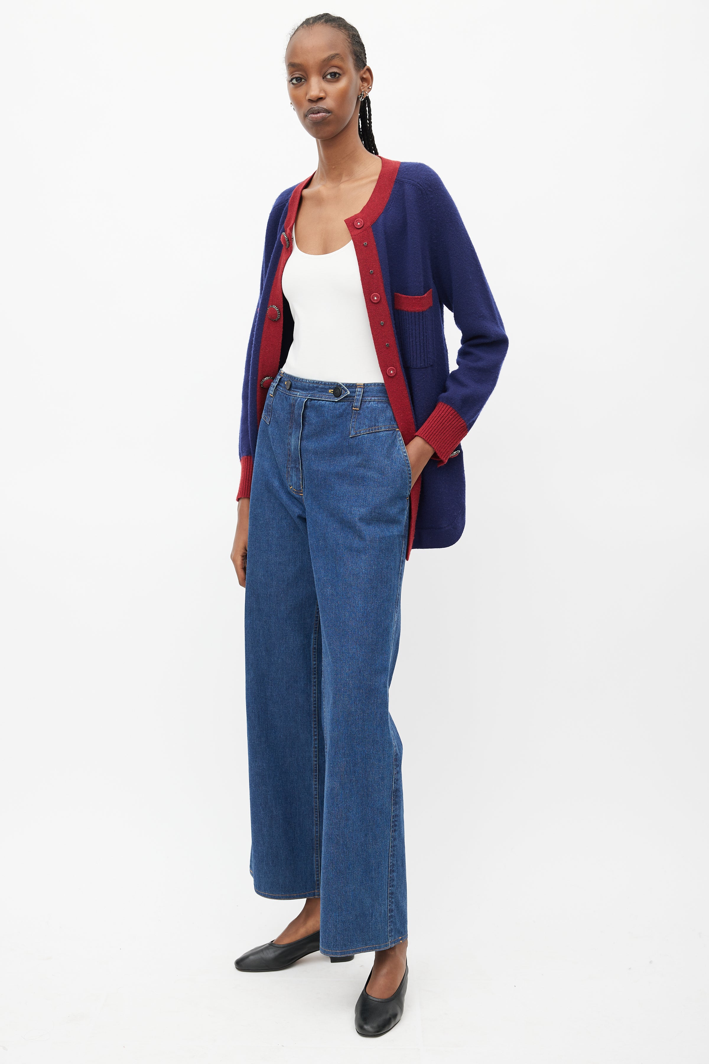 Chanel // Cruise 1999 Blue Wide Leg Jeans – VSP Consignment
