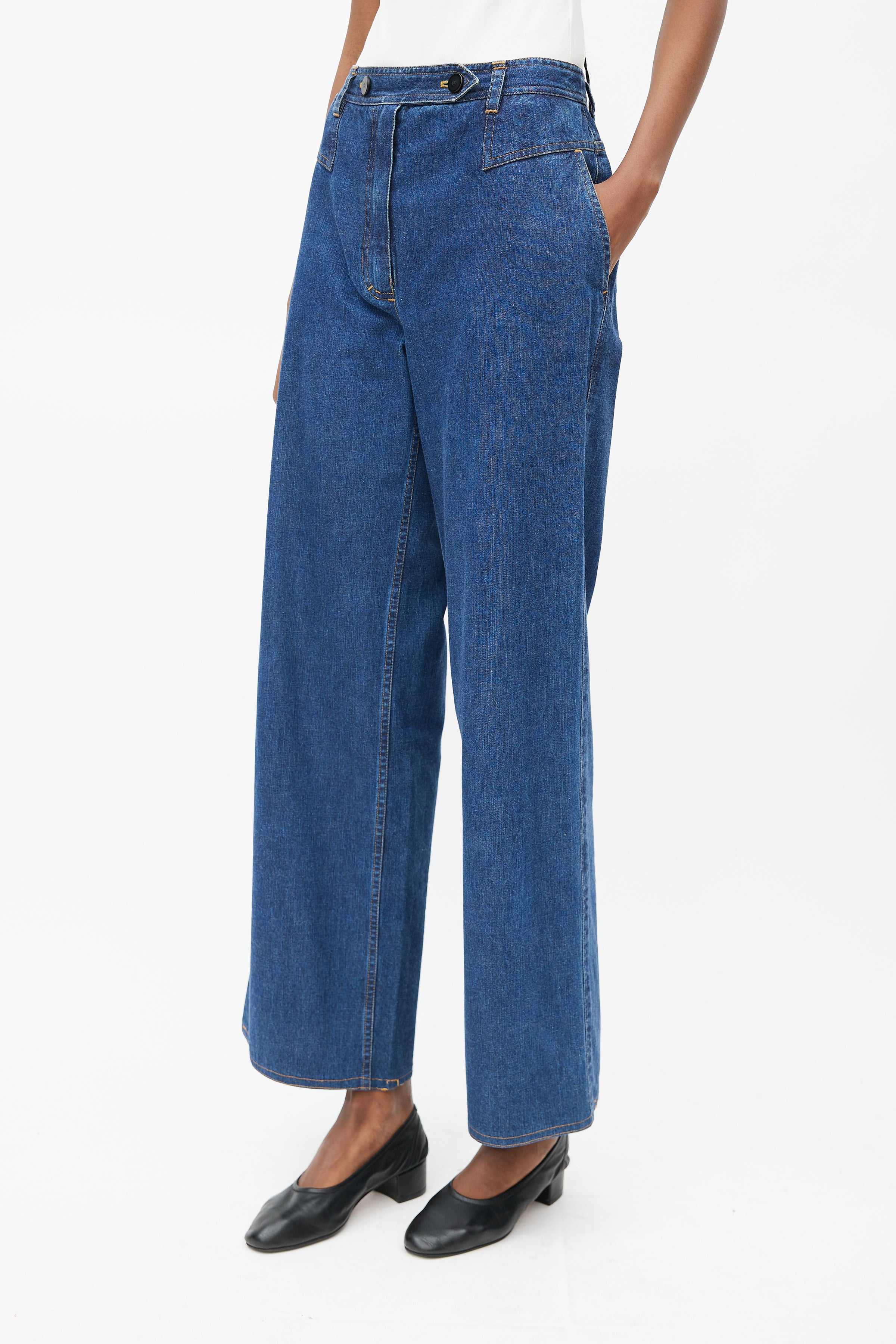 Chanel // Cruise 1999 Blue Wide Leg Jeans – VSP Consignment