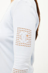 Chanel Cruise 2005 Blue Knit Logo Top
