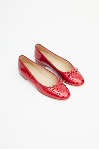 Chanel Cruise 2010 Red Patent Ballet Flat