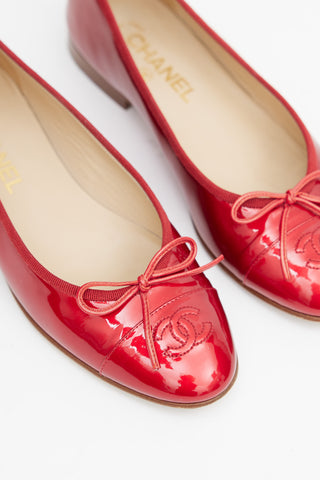 Chanel Cruise 2010 Red Patent Ballet Flat