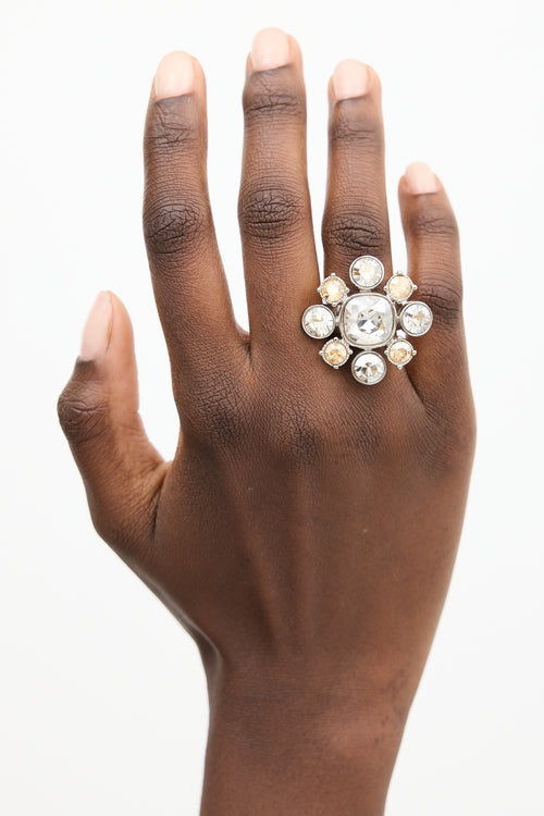 Chanel Cruise 2013 Silver Jewel Cluster Ring