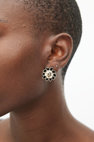 Chanel Cruise 2015 Black & White Flower Earring