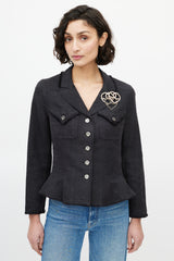 Chanel Cruise 2009 Gold & Multi CC Chain Heart Brooch