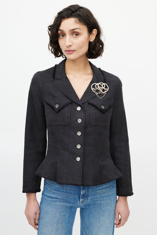 Chanel Cruise 2009 Gold & Multi CC Chain Heart Brooch
