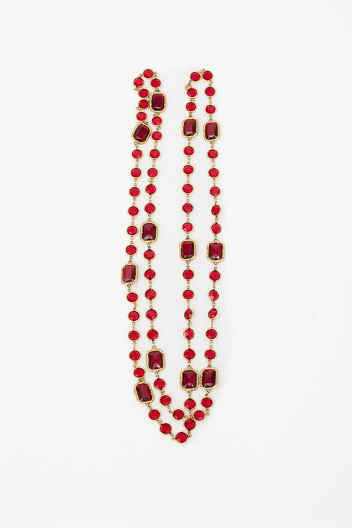 Chanel Crystal Long Necklace