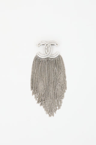 Chanel Crystal Chain CC Brooch