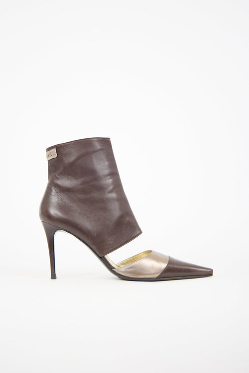 Chanel Leather Cut Out Boot