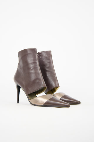 Chanel Leather Cut Out Boot