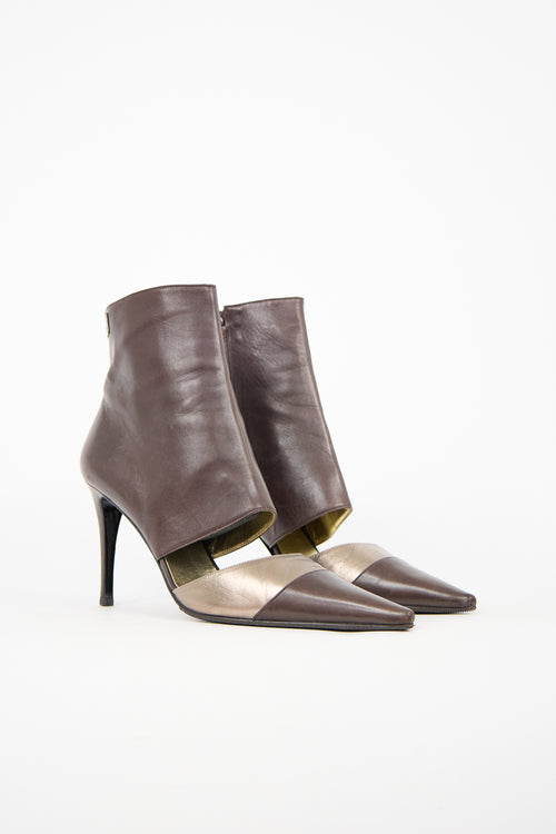 Chanel Leather Cut Out Boot