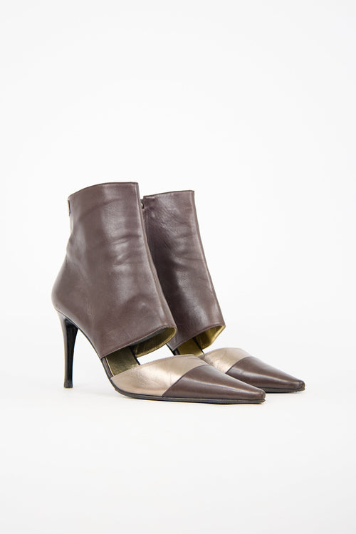 Chanel Leather Cut Out Boot