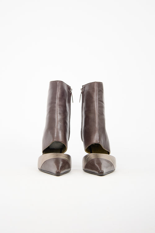 Chanel Leather Cut Out Boot