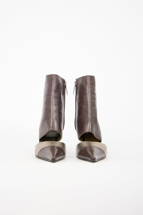 Chanel Leather Cut Out Boot