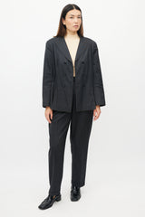 Chanel AW 1998 Grey & Orange Wool Plaid Suit