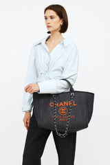 Chanel Denim & Orange Deauville Tote Bag