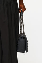 Chanel 2016 Denim Pleated Chain Flap Bag