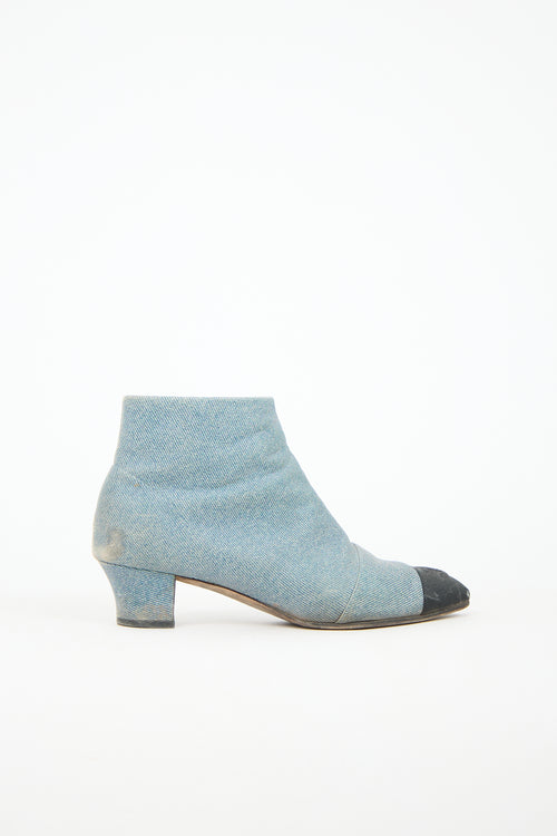 Chanel Denim CC Ankle Boot