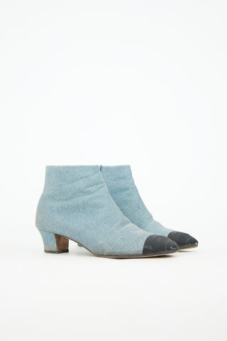 Chanel Denim CC Ankle Boot