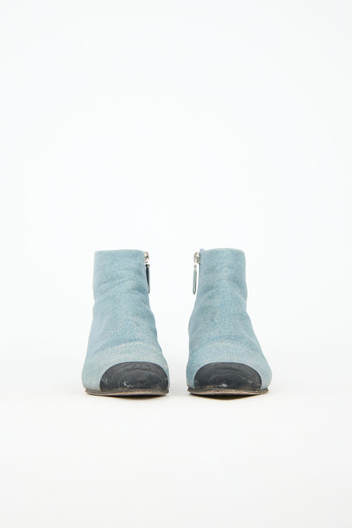 Chanel Denim CC Ankle Boot