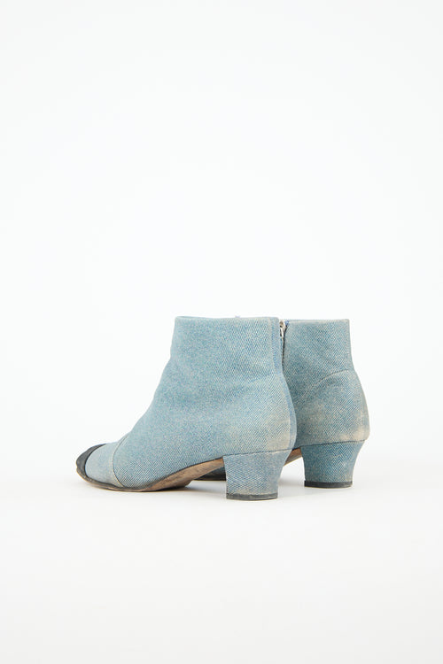 Chanel Denim CC Ankle Boot