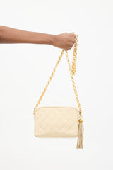 Chanel Early 1990s Beige Leather Bijoux Tassel Bag